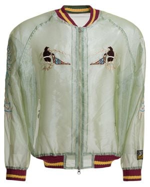 Kapital Sheer Pearl Mosquito Guard Bomber Jacket - Green