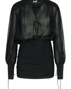 ANDAMANE 'Yulia' Silk Mini Dress - Black