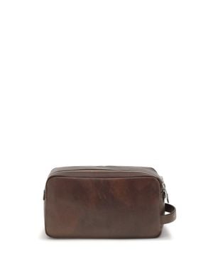 Brunello Cucinelli Leather Beauty Case - Brown