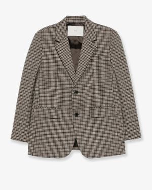 DUNST Classic Wool Blazer Check - Grey