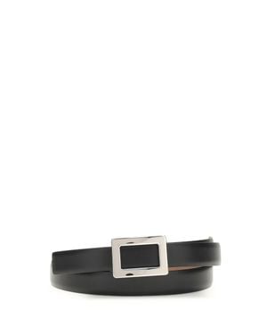 Roger Vivier Belle Vivier Leather Belt - White
