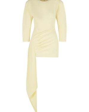 ANDAMANE 'Amanda' Cream Polyester Mini Dress - Yellow