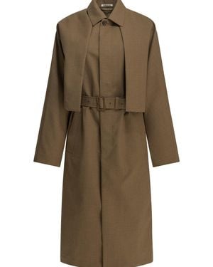 AURALEE Wool Trench Coat - Natural