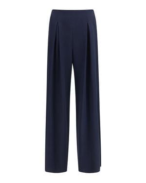 Max Mara Pure Palude Wide-Leg Trousers Blu Marino - Blue