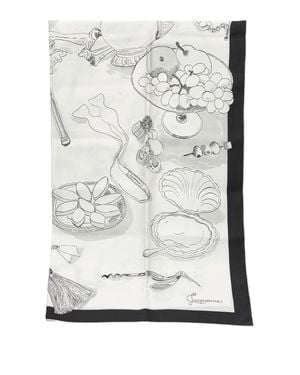 Jacquemus "Le Grand Foulard Cocktail" Silk Scarf - Gray
