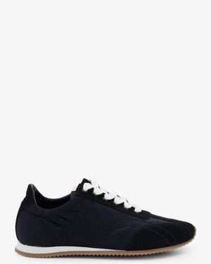 TOTEME Nylon And Suede Trainers With All-Over Stitching - Black