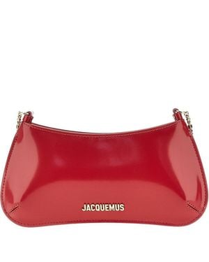 Jacquemus Small 'Bisou Chaine' Leather Bag - Red