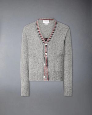 Thom Browne Wool Mohair Cardigan - Grey