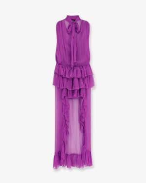 ACTUALEE Dress Asymmetric Voile - Purple