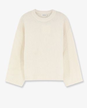 Soft Goat Cashmere Crewneck Sweater - White