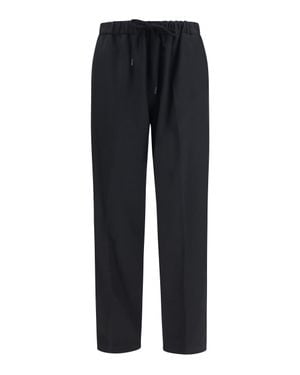 MM6 by Maison Margiela Drawstring Straight-Leg Trousers - Black