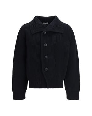 Dries Van Noten Buttoned High-Neck Cardigan - Blue