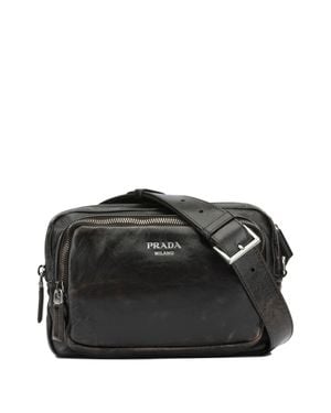 Prada Small Leather Crossbody Bag - Black