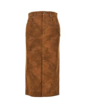 Isabel Marant Bisane Faux Leather Skirt - Brown