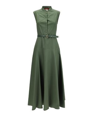 Max Mara Cotton Poplin Fit-And-Flare Dress - Green