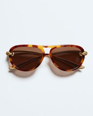 Bottega Veneta Aviator Knot Sunglasses - Brown