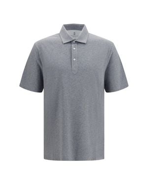 Brunello Cucinelli Cotton Jersey Polo Shirt - Grey