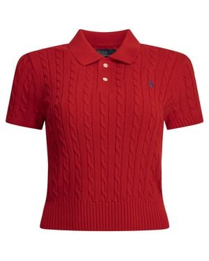 Polo Ralph Lauren Knitted Polo Shirt With Buttons - Red