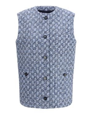 Gucci Gg Tweed Vest - Blue