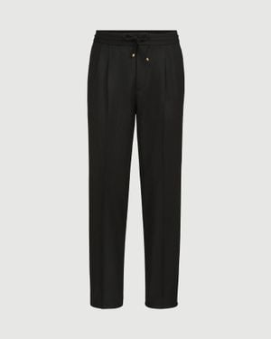 Brunello Cucinelli Virgin Wool Trousers - Black