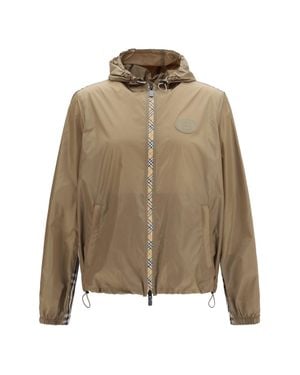 Burberry Newport Nylon Hooded Jacket - Natural