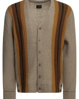 Needles Mohair Nylon Wool Striped Cardigan - Brown
