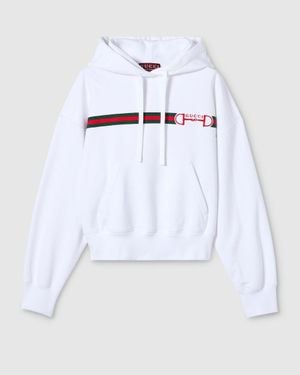 Gucci Hoodie With Horsebit - White