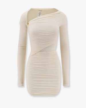 Amazuìn Pat Stretch Fabric Mini Dress - White