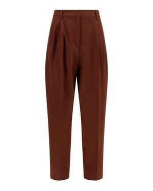 Fabiana Filippi Wool-Blend Trousers Ebano - Red