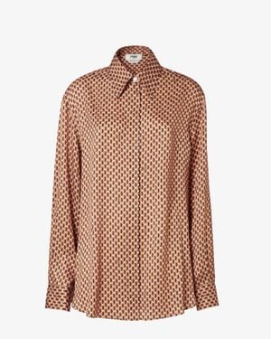 Fendi Dots" Silk Shirt - Brown