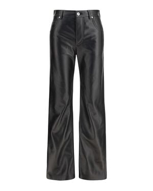 Bottega Veneta Glossy Leather Flared Trousers - Grey