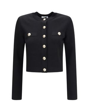 Balmain Round-Neck Viscose Cardigan - Blue