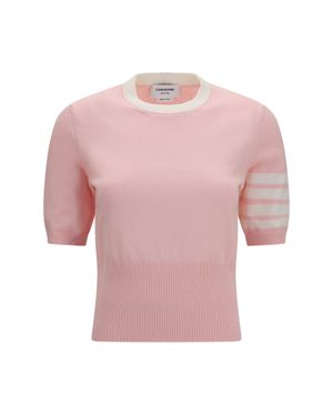 Thom Browne Hector Intarsia T-Shirt - Pink