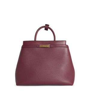 Bally Burgundy Leather Deco' Bag - Purple
