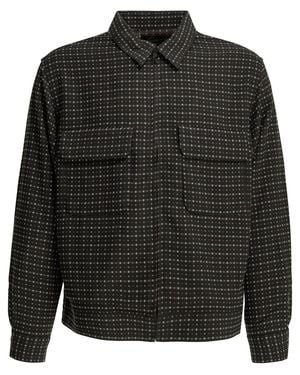 Needles Dobby Square Rayon Polyester Lightweight Jacket - Black