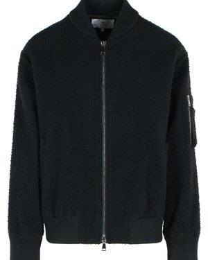 Seven Gauge Wool Bomber Jacket - Black