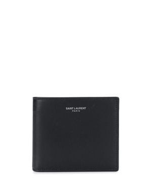 Saint Laurent Mini Leather Bi-Fold Wallet - Black