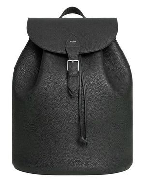 Celine "Folco" Leather Backpack - Black