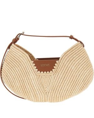 Loewe Raffia And Leather Medium 'Swing' Bag - Natural