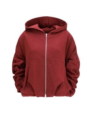 Dries Van Noten Draped Cotton Jersey Sweatshirt - Red