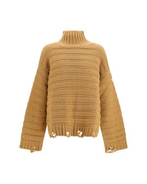 MM6 by Maison Margiela Wool Turtleneck Jumper - Natural