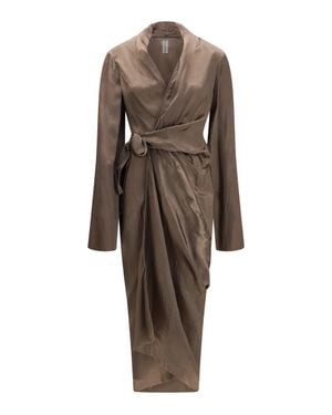 Rick Owens Asymmetric Wrap Dress With Knot Fastening - Brown