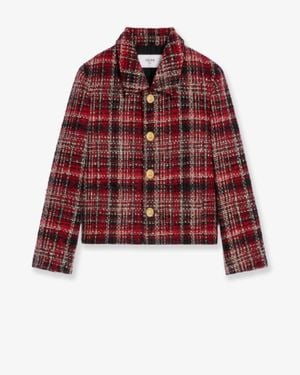 Celine Madras Wool, Cotton And Mohair Blazer - Red