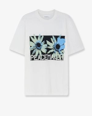 Oamc Peacemaker Cotton T-Shirt With Floral Print - Grey