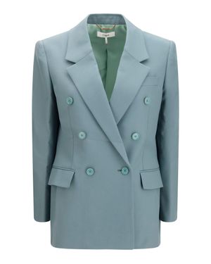 Chloé Double-Breasted Blazer - Blue