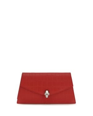 McQueen Mini Skull Clutch - Red