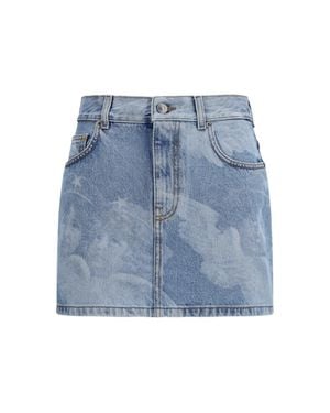 Fiorucci Denim Mini Skirt Angel Print - Blue