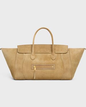 Celine "Luggage" Suede Handbag - Metallic