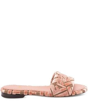 Fendi Ff Slides Sandals - Pink