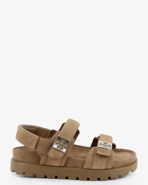Tory Burch Suede Sandals Mellow Sport - Brown